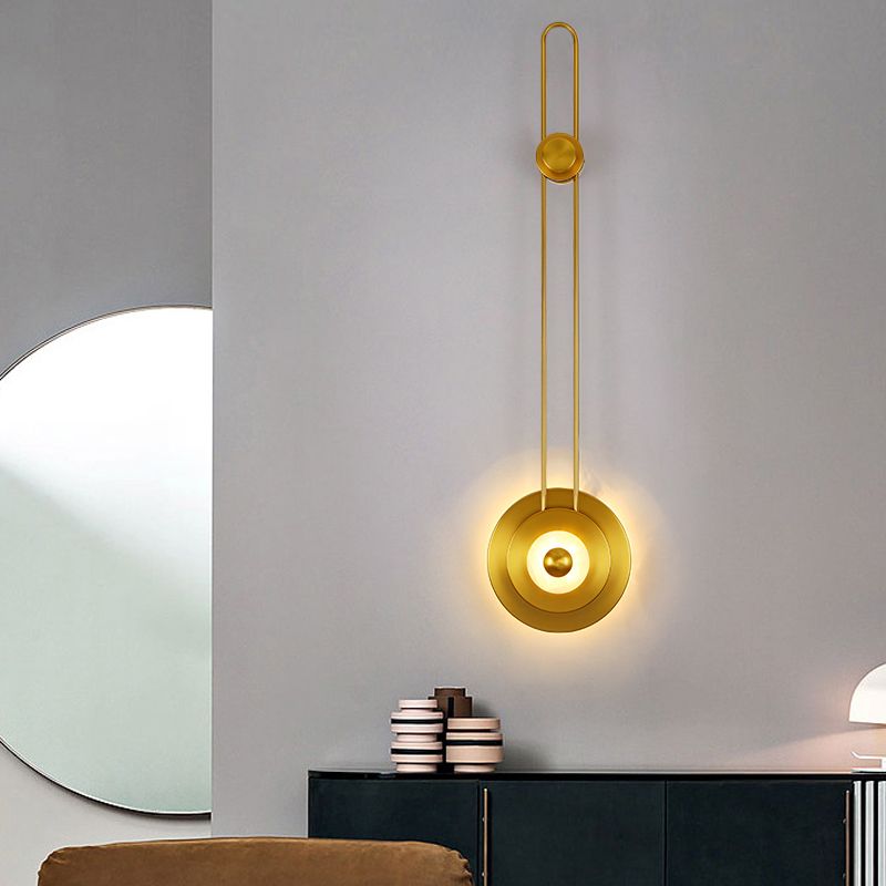 Light Luxury Wall Mount Light Iron Circle Shape Wall Lamp for Bedroom