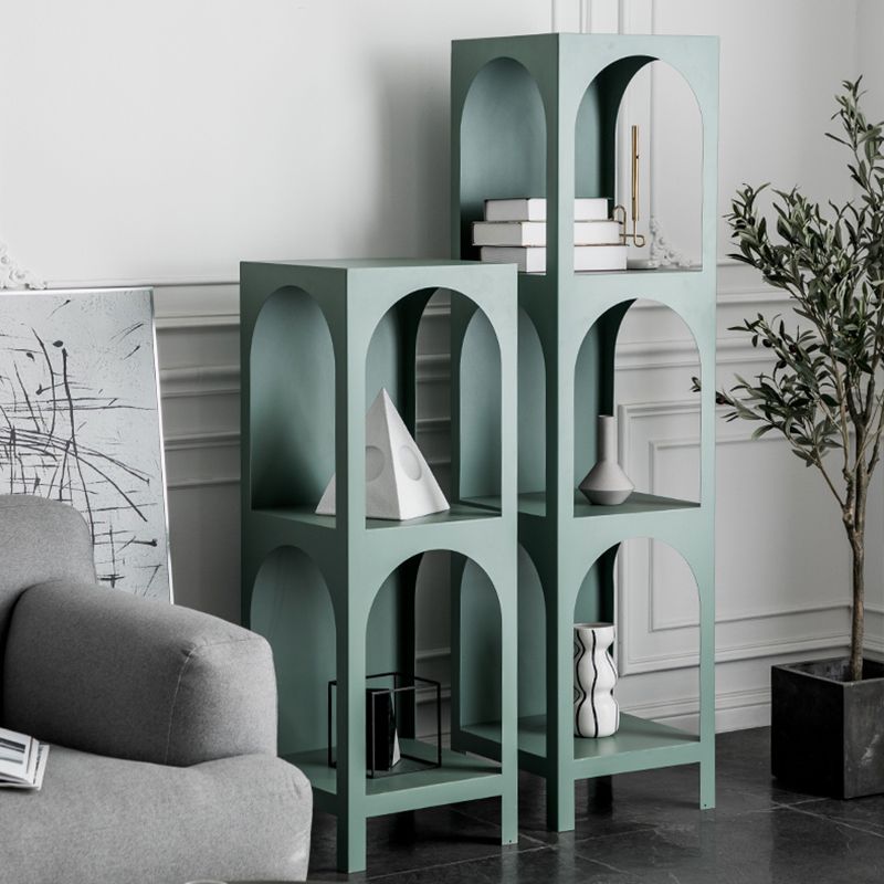 Scandinavian Shelf Bookcase Metal Standard Book Shelf with Rectangular Shelves