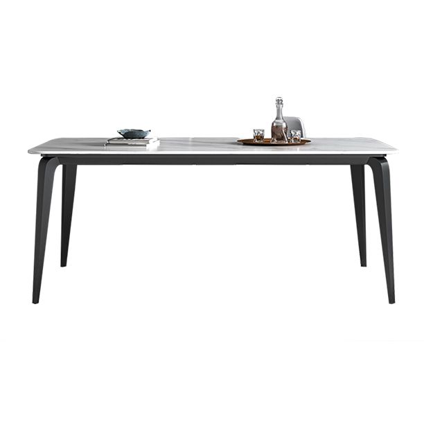 Rectangle Dining Site Table Contemporary Style Stone Furniture with 4 Legs