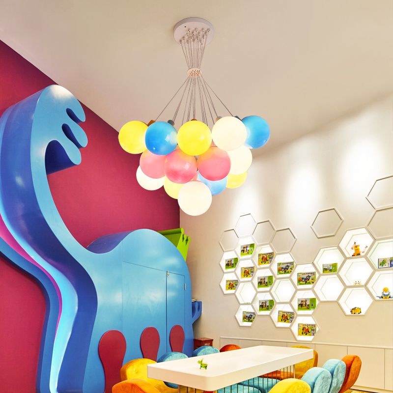 Balloon Colored Chandelier Light Simplicity Acrylic Pendant Light for Child Room