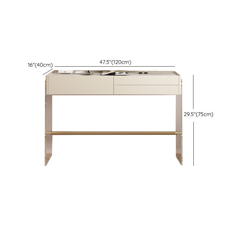 15.74" Wide Make-up Vanity with 3 Storage Drawers Bright White Dresser