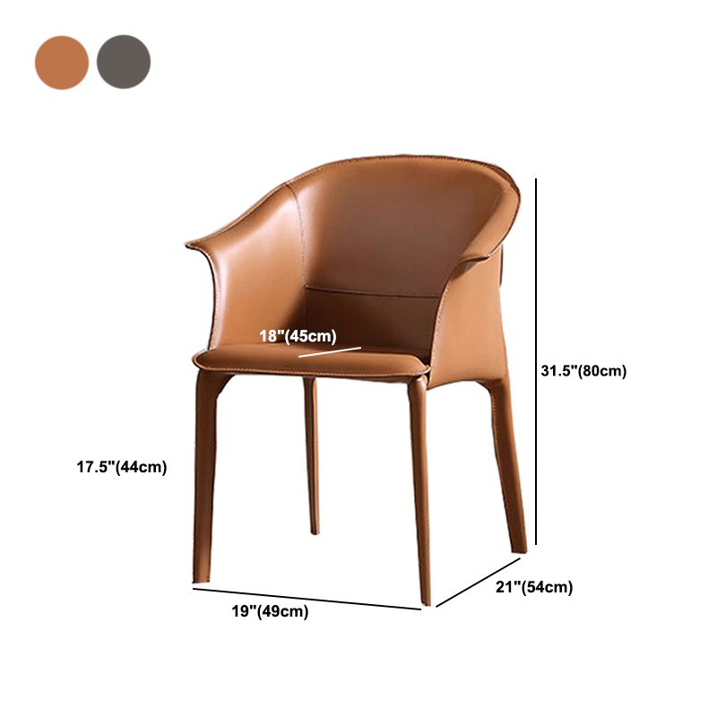 Upholstered Dining Chair Modern Faux Leather Dining Arm Chair