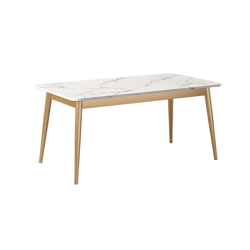Traditional Sintered Stone Top Dining Set with 4 Gold Metallic Legs for Dining Furniture