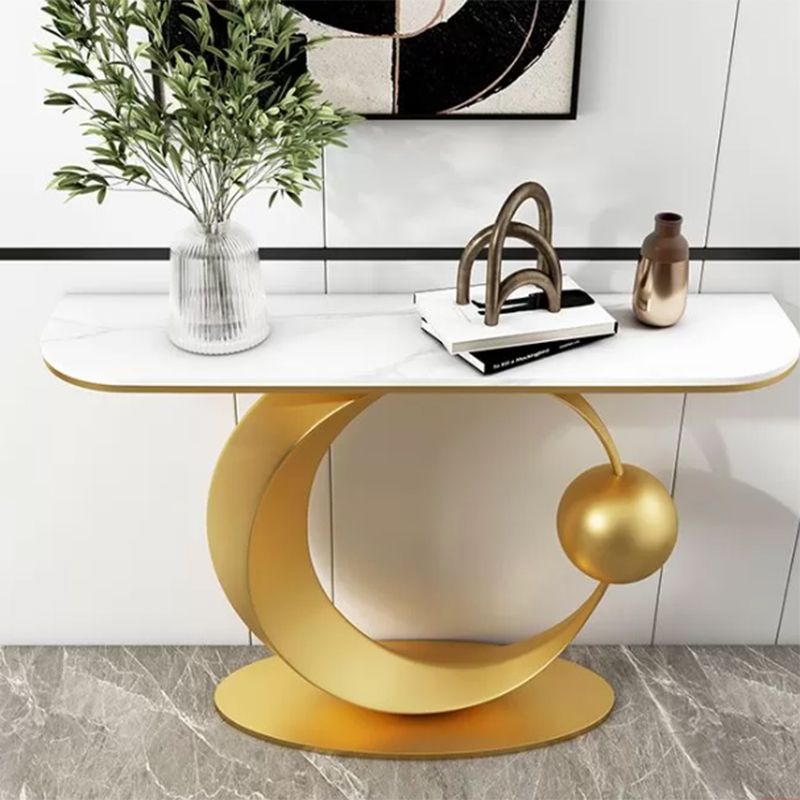 Contemporary Console Accent Table Antique Finish Console Sofa Table in Stone