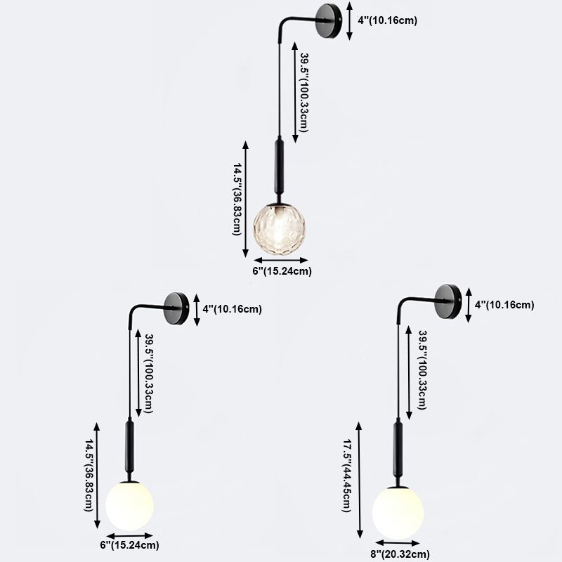 Glas kugelförmige Wandlampen zeitgenössische 1 leichte Wandleuchte Leuchten
