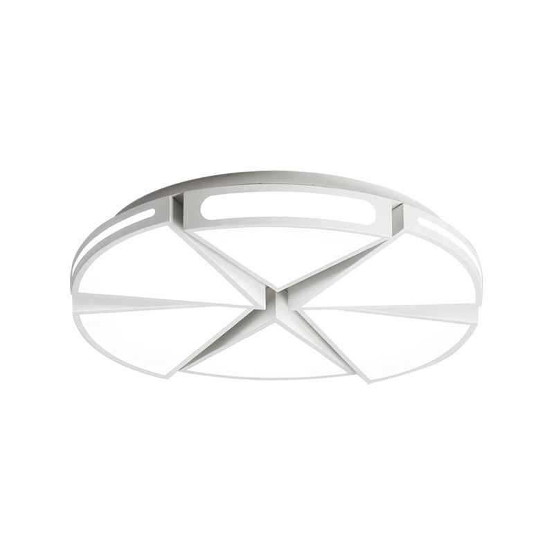 Wit/wit en zwarte ronde plafondlamp voor keuken, metalen 16"/19,5" plafondlampen inbouw