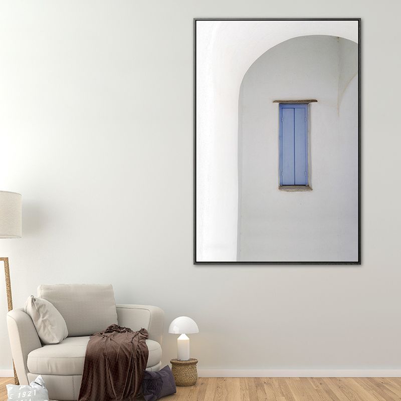 Contemporary Window Wall Art Print Pastel Color Textured Painting for Living Room