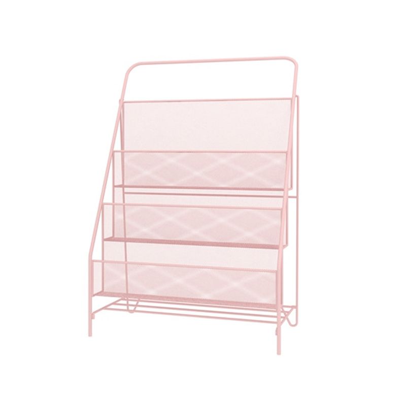 Contemporary Style Ladder Bookcase Metal Closed Back Bookshelf
