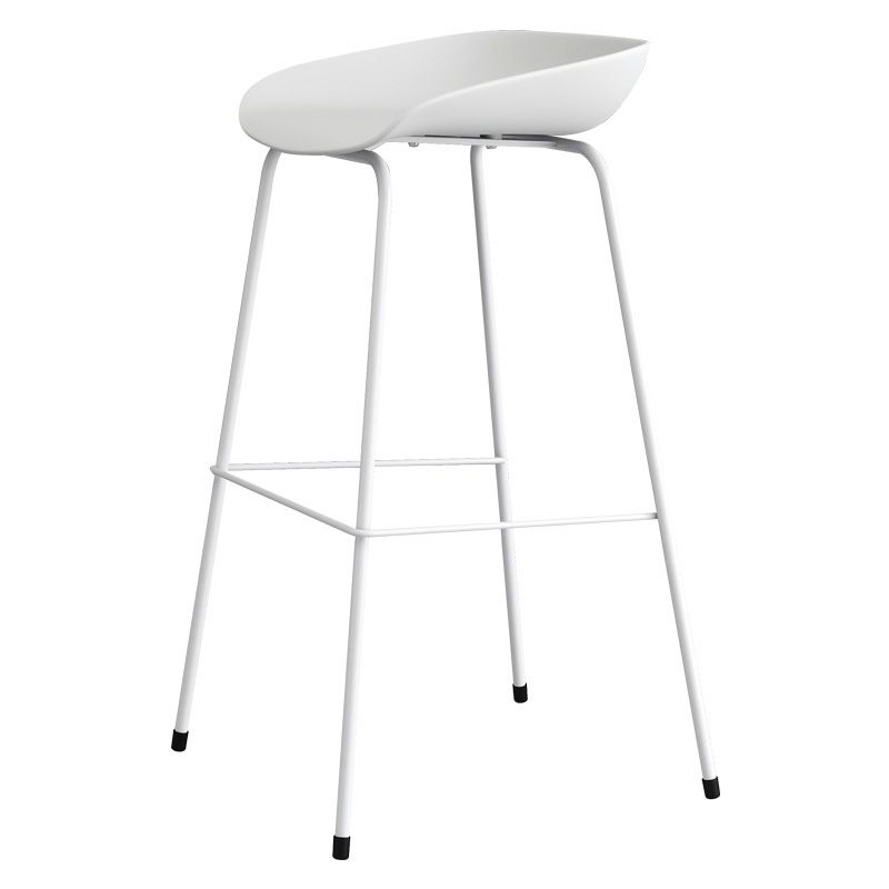 Contemporary Style Bar-stool Plastic Counter Bar Stool with Metal Legs for Kitchen