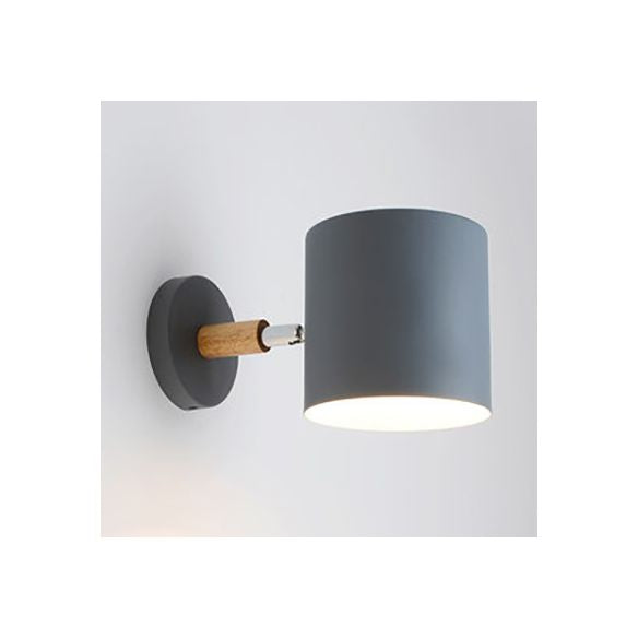 Modern Style Cylinder Wall Light Metal 1 Head Wall Lamp for Kid Bedroom Corridor