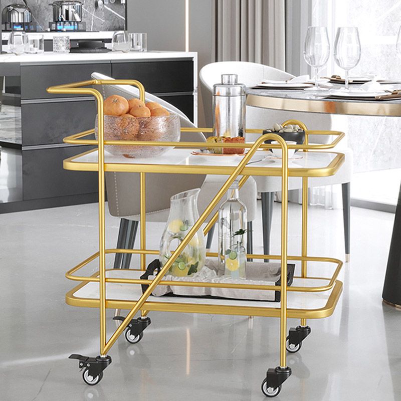 Modern 2-Tier Prep Table Rectangular Open Storage Prep Table