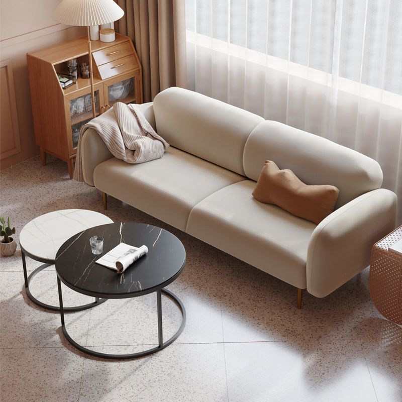 White/grey/green/pink Sofa with Pillow Back Latex/sponge Padded Fabric