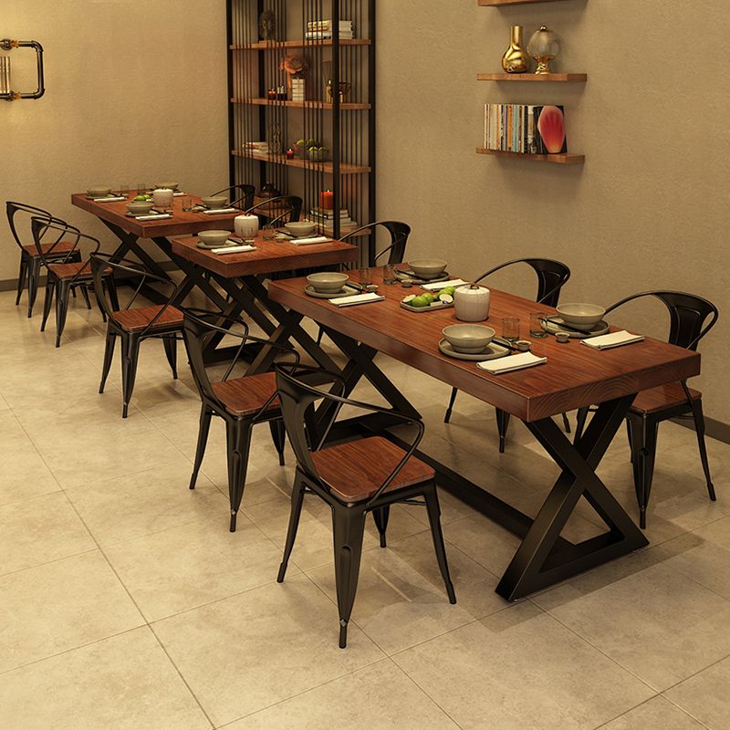 Industrial Dining Table Set 1/2/5 Pieces with Metal Base Kitchen Furniture Set