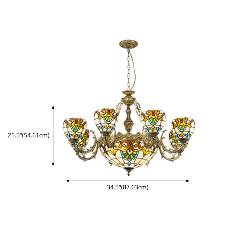 Luminaire ludique en forme de bol Talage de vitrail de style tiffany