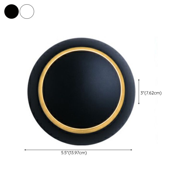 Single Modernism White/Black Wall Mounted Sconce Round LED Wall Light