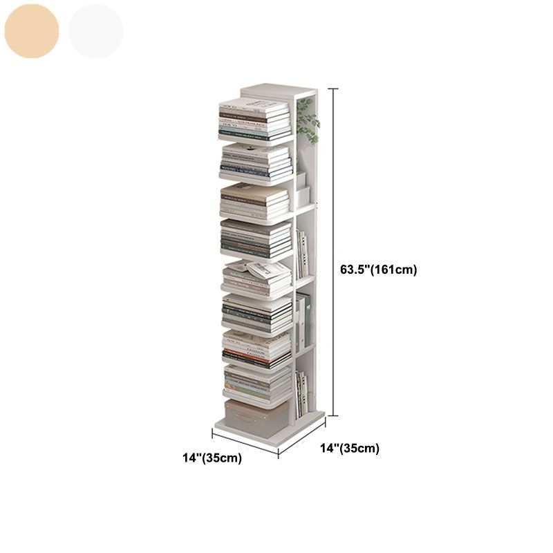 Modern 13.77" Wide Etagere Book Shelf Manufactured Wood Bookcase
