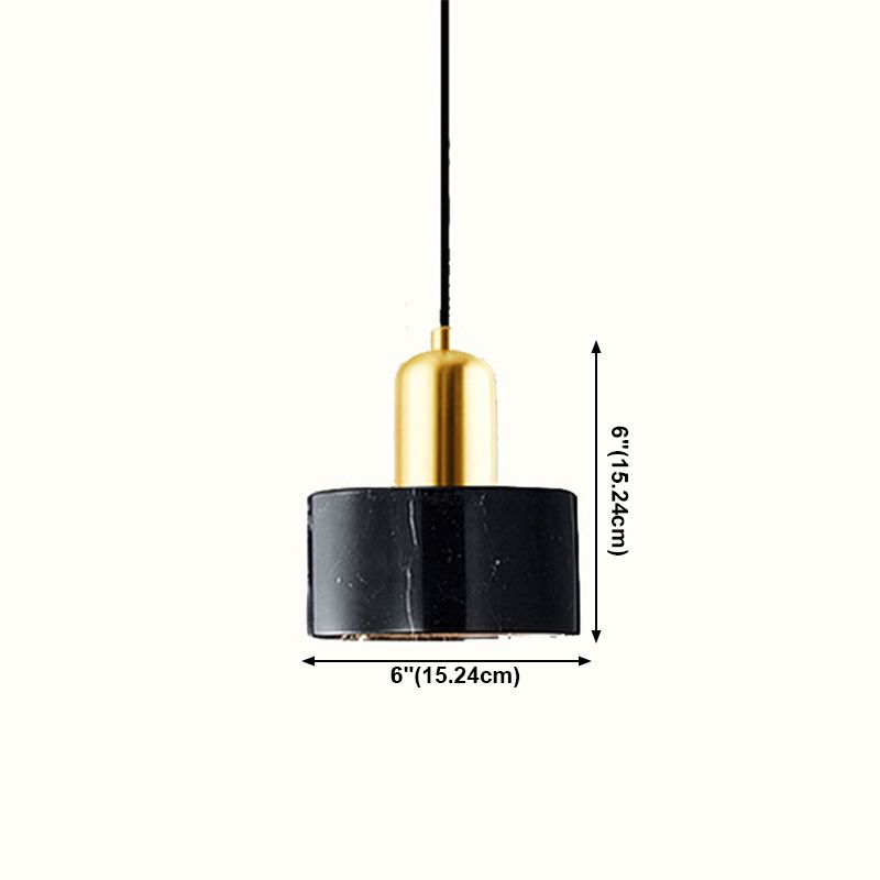 1 Light Pendant Light Modern Style Geometric Shape Stone Hanging Lamp for Bedside