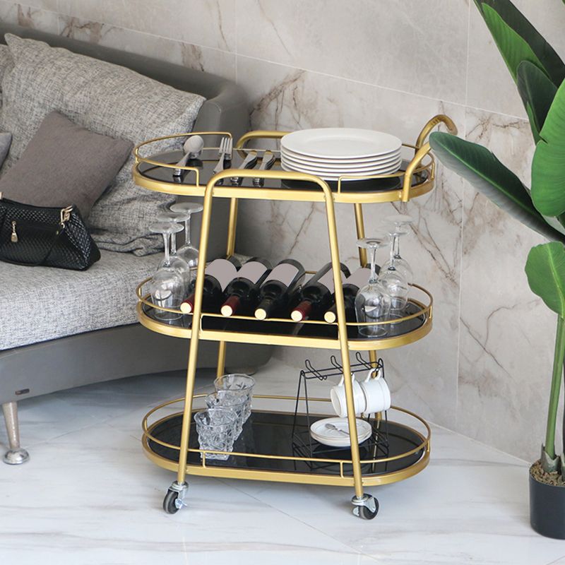 26.77"W Rolling Contemporary Prep Table Metal Prep Table for Home Use