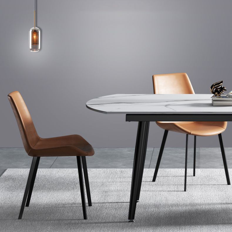 Modern Dining Table Set 1/4/5/6 Pieces with Metal Base Kitchen Furniture Set