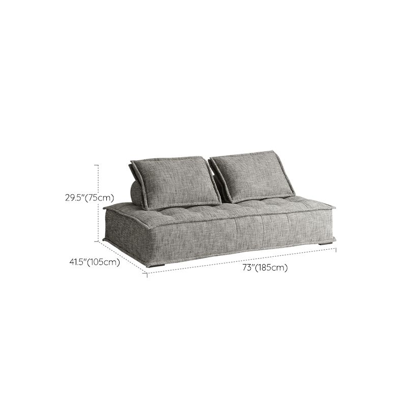 Modern Sofa with Bolster Pillows Armless Settee for Bonus Room