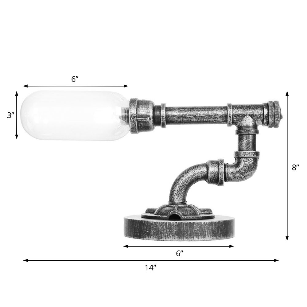 Luce da tavolo da ombra capsule industriale 1/2 lampada ambra/vetro trasparente lampada da comodino con/senza ta rubinetto per l'acqua per soggiorno