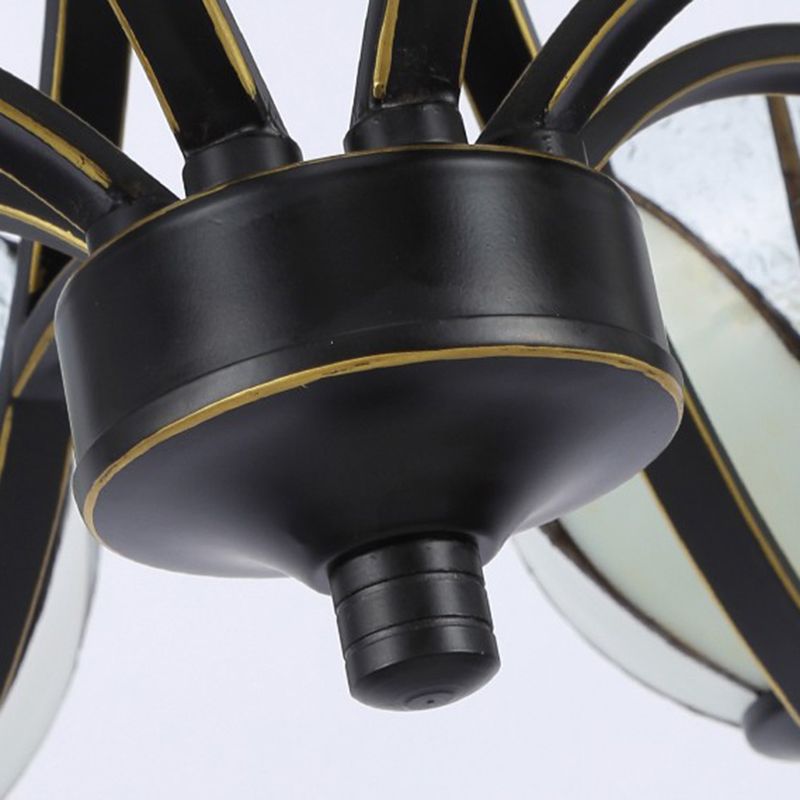 Bloemkroonluchter Licht 3/6/8 Lichten Frosted Glass Tiffany Pendant verlichting in geel/rood