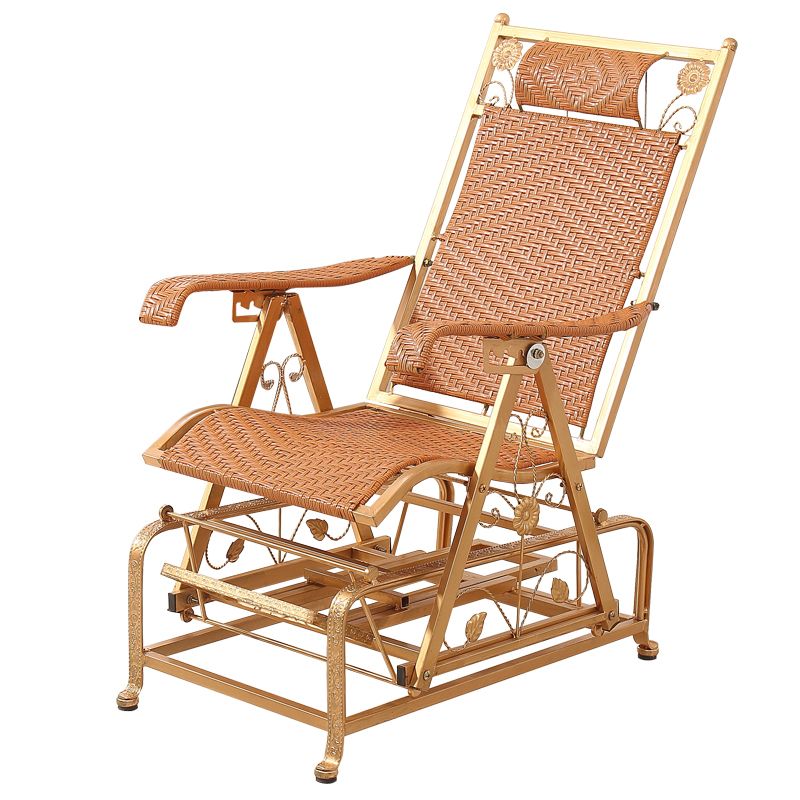 Modern Rocker Wicker Woven Rope Foldable Weather-Resistant Recliner Chair