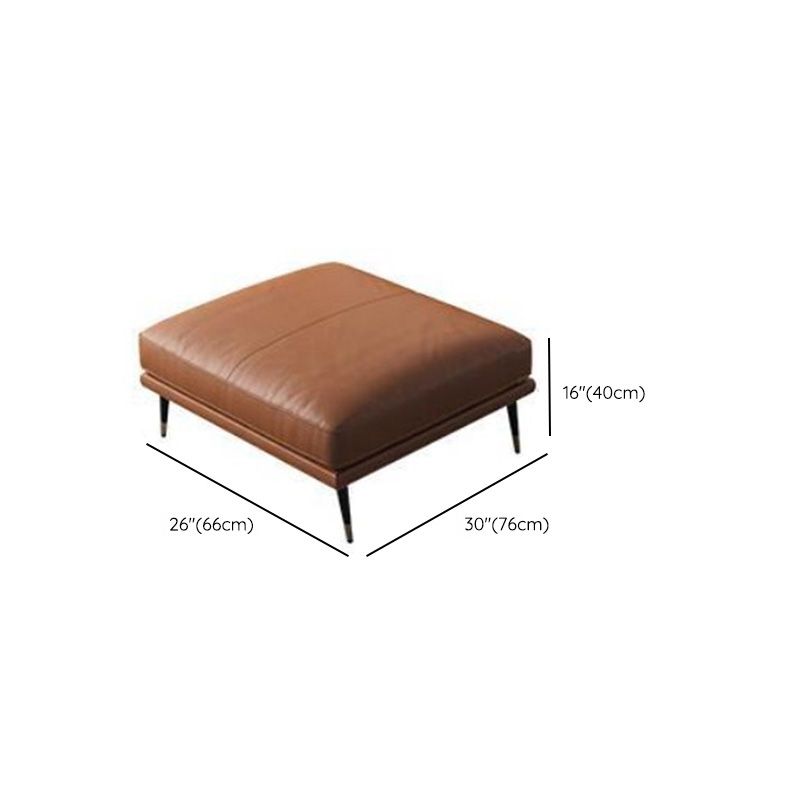 Modern Cushions Seating Pillow Top Arm Sofa in Orange for Apartment
