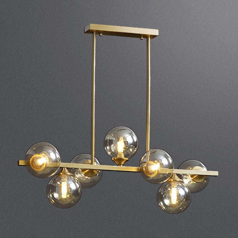 Spherical Shape Island Pendant Modern Style Glass Multi Lights Island Lighting for Bedroom