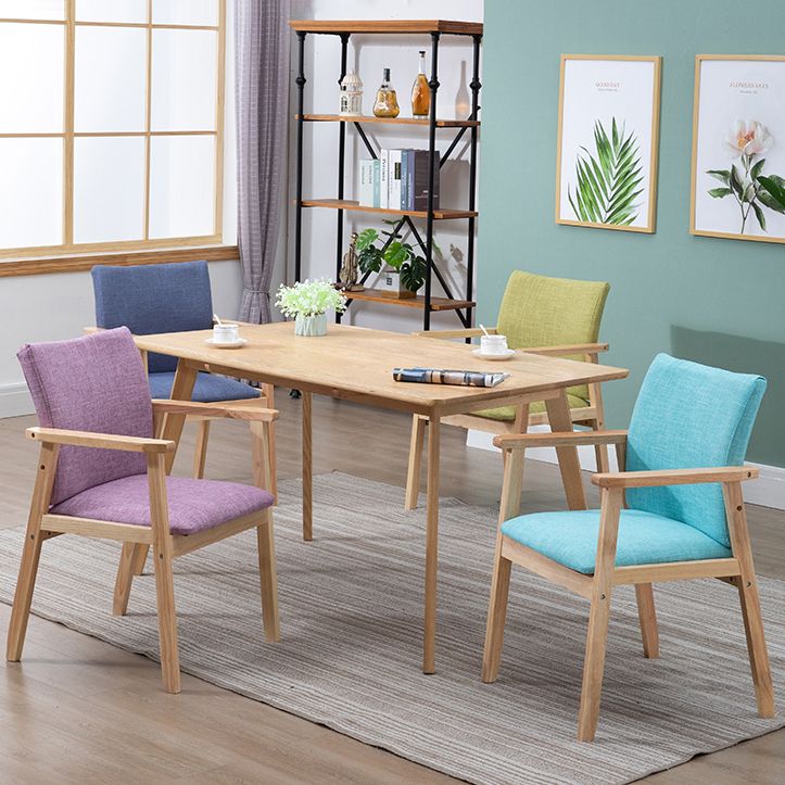 Contemporary Style Solid Wood Open Back Arm Chair Kitchen Dining Room Chairs