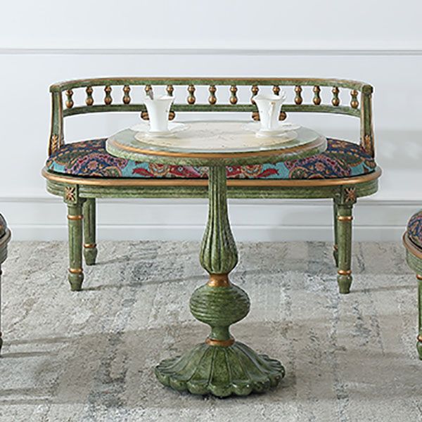 French Country Style Wooden Top Side Table 26.77" Tall Pedestal End Table