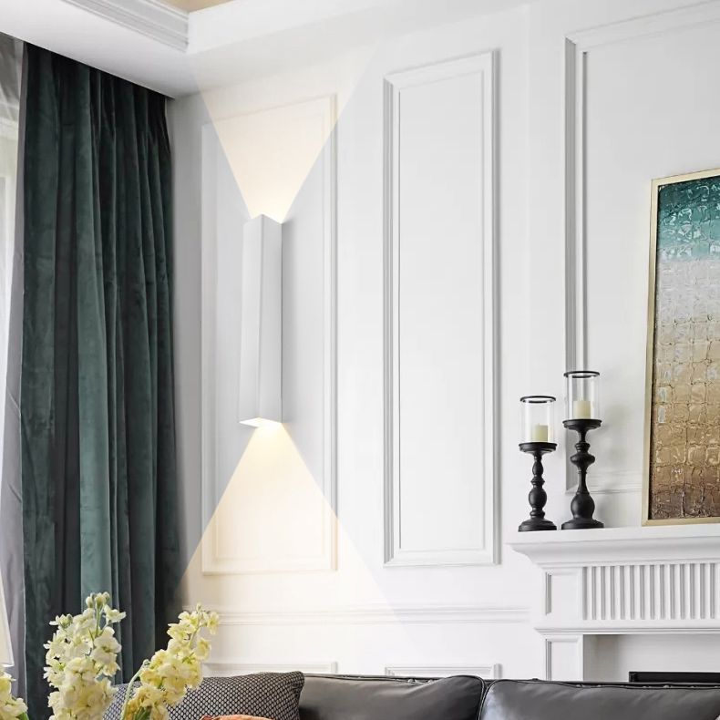 2-Lights Rectangular Lighting Fixtures Aluminum Modern Style Sconces Wall Lamps