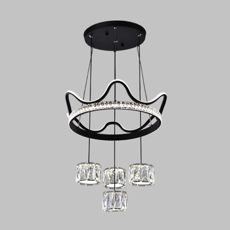 Nordic Crystal Chandelier Geometric 5 Lights Chandelier Pendant for Living Room