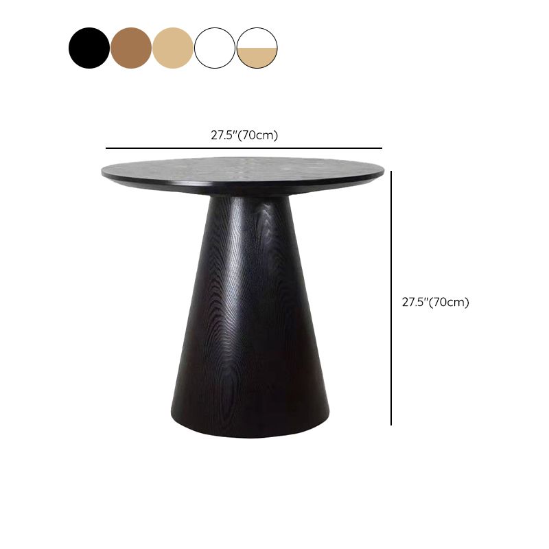 Solid Wood No Distressing Modern Pedestal Round Coffee Table