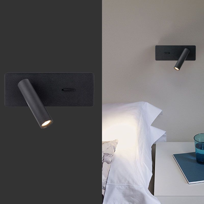 Moderne kreative LED -Wandleuchten Eisen rechteckige Lesewandlampe mit Aluminiumschatten