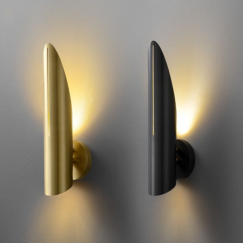 Hollow Bamboo Leaf Shaped Simplicity Sconce Light 13.7" H Post-modern Style Metal Lighting Fixture for Bedroom