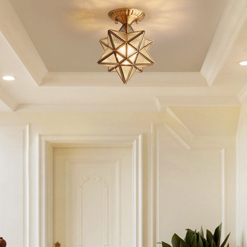 Shaded Aisle Semi Flush Mount Ceiling Light Vintage Glass Semi Flush Ceiling Light