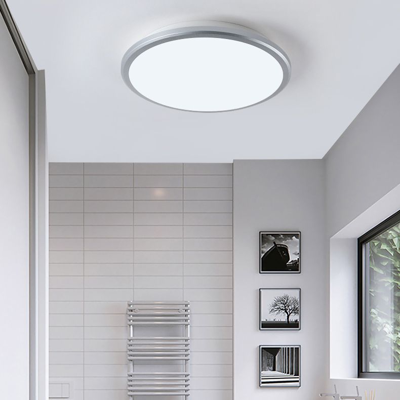 Plastic Round Flush Mount Light Fixtures Modern Style 1-Light Flush Ceiling Lamp