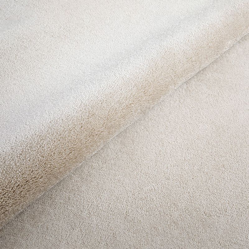 Round Gray Color Plain Rug Polyester Contemporary Anti-Slip Backing Indoor Rug for Living Room