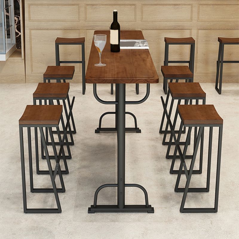 Glam 1/2/5/7 Pieces Counter Height Set Rectangle Trestle Bar Stool and Table Set