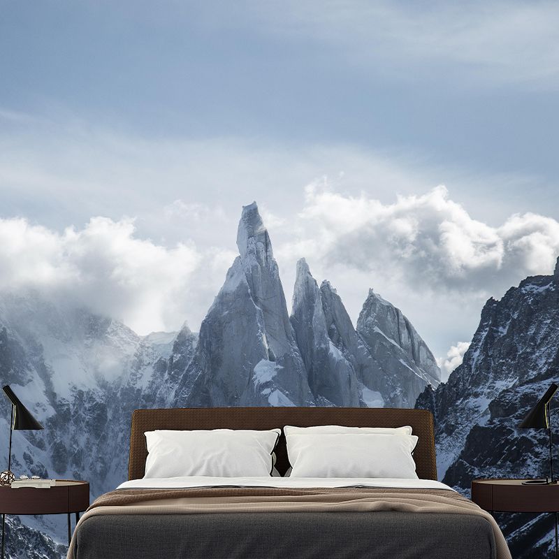 Huge Cloud Mountain Photography Mural Eco-friendly Wallpaper for Home Decor