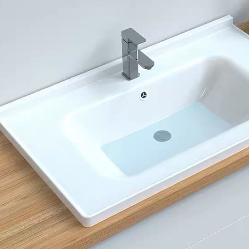 Modern Drop-in Bathroom Sink Porcelain with Overflow Basin Sink(Not Included Faucet)