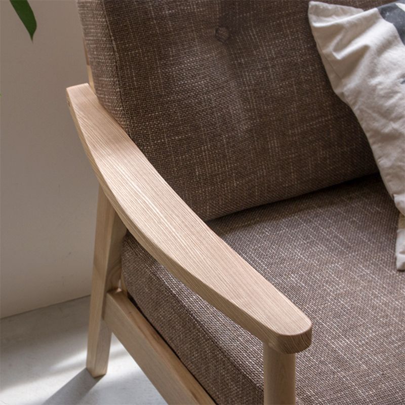 Living Room Contemporary Square Arm Stationary Slipcovered Sofa