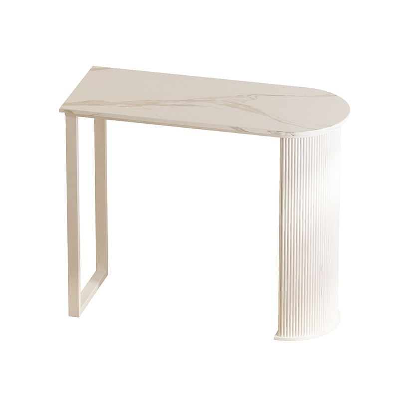 Contemporary Bar Table Set 1/2/3 Pcs White Stone Bar Table with Stools