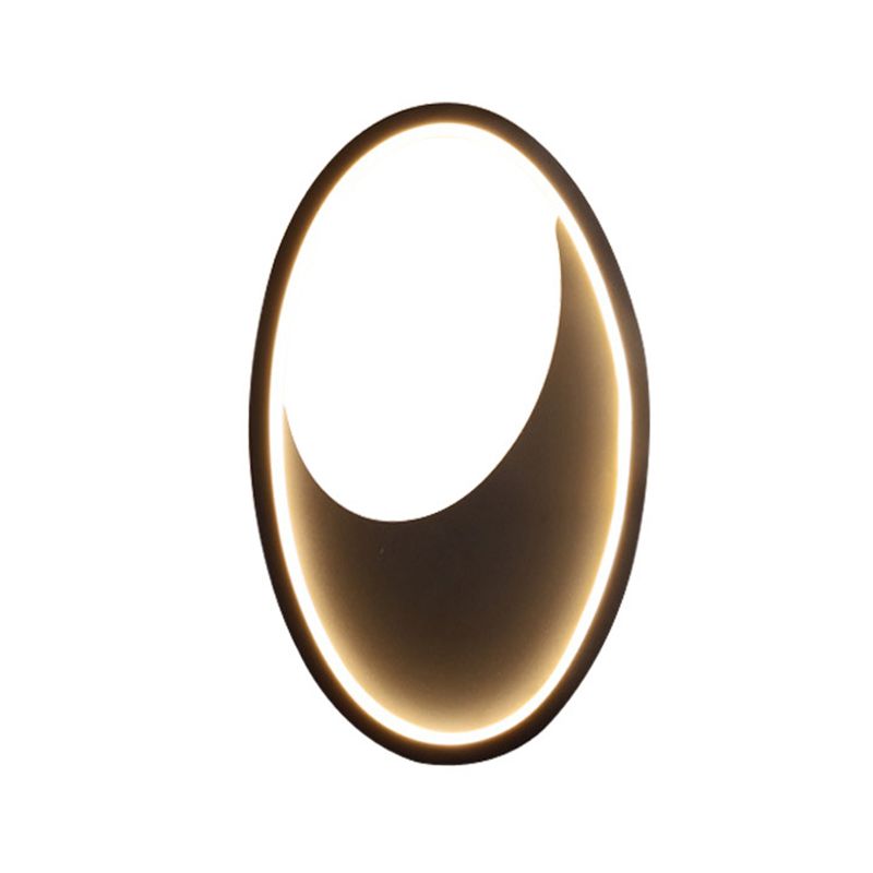 Ovale Mur Sconce Light moderne acrylique blanc / noir lampe murale à LED dans une lumière chaude / blanche pour la chambre