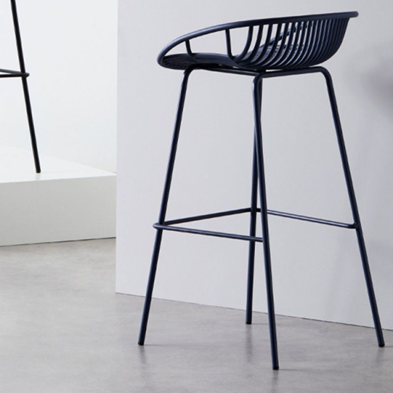 Contemporary Metal Bar Stool Bucket Counter Bar Stool with Metal Legs