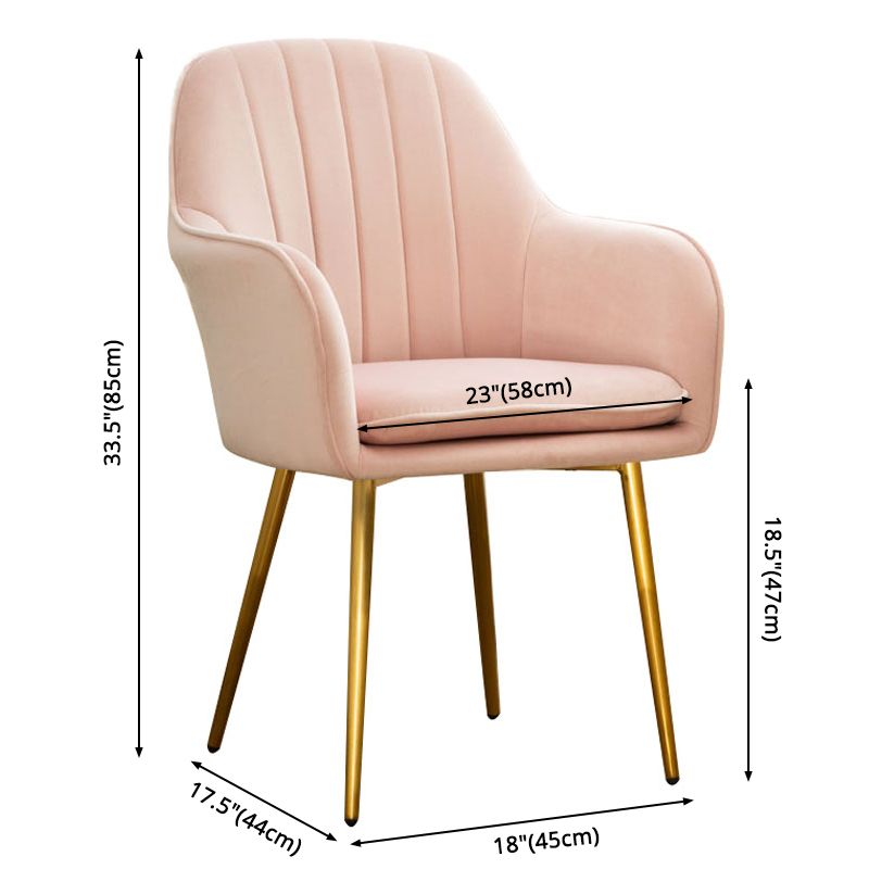 Chaise de salle à manger Glam, chaise à dossier solide de 23 po de large avec 4 pieds en métal pour un usage domestique
