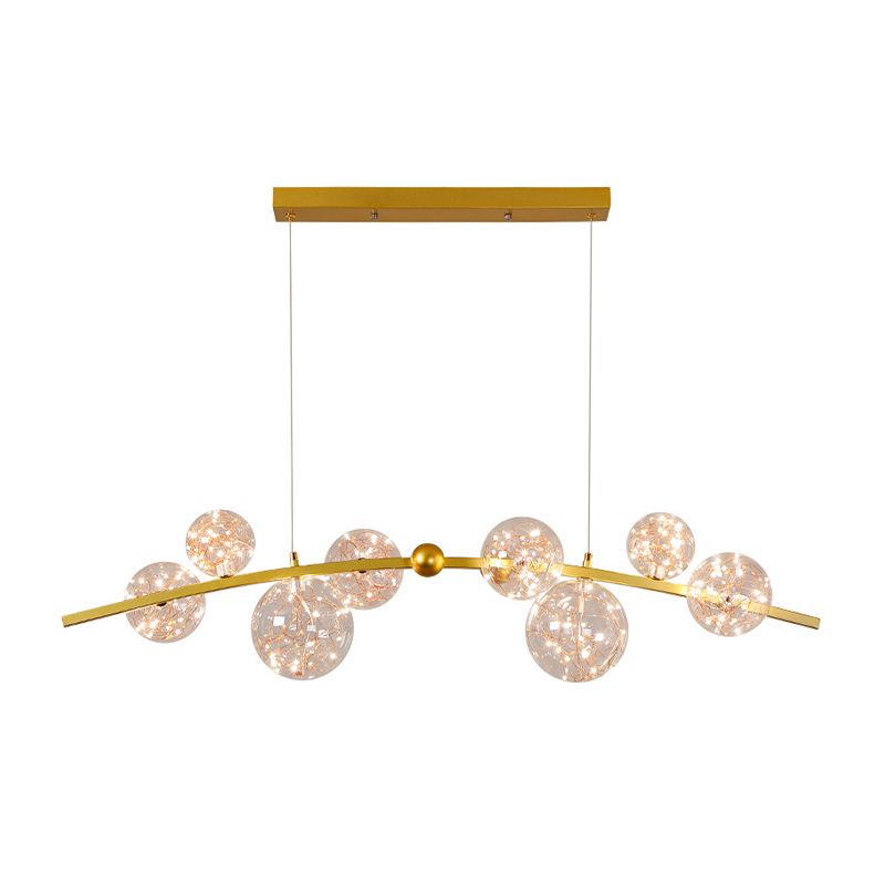 Starry Island Leuchten moderne stilvolle 8-Licht-Goldheizenlicht mit Glasschatten