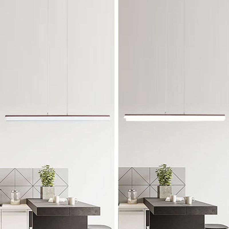 Bend Aluminum Pendant Light Fixture Simplicity Coffee LED Island Lamp for Dining Room