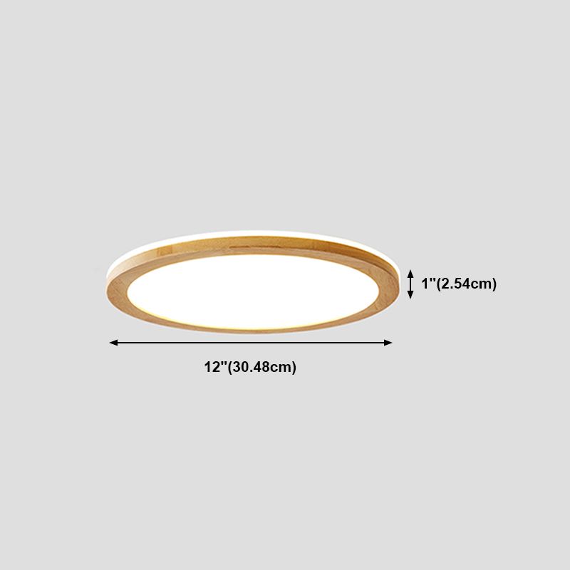 Legno Rotondo Flush Light Light Modern Single Light Flush Massimale Light Fixtures in Brown